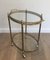 French Oval Brass Drinks Trolley with Removable Top Tray, 1950s 3