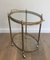 French Oval Brass Drinks Trolley with Removable Top Tray, 1950s, Image 3