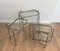 French Neo-Classical Style Silvered Brass Nesting Tablers on Casters from Maison Bagués, 1940s, Set of 3 4