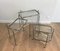 French Neo-Classical Style Silvered Brass Nesting Tablers on Casters from Maison Bagués, 1940s, Set of 3, Image 4