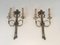 French Neo-Classical Style Silvered Bronze Sconces with Ribbons and Hunting Horns from Maison Bagués, 1960s, Set of 2 2