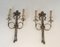 Französische Wandleuchten aus versilberter Bronze mit Bändern und Jagdhörnchen im neoklassizistischen Stil von Maison Bagués, 1960er, 2er Set 3