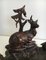 Black Forest Carved Wood Inkwell of Deer and Birds in the Forest, 1800s 5