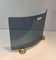 Modernist Curved Glass and Brass Fire Place Screen from Fontana Arte, Italy, 1970s 5