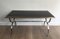 Neo-Classical Style Brushed Steel and Brass Coffee Table, 1940s, Image 1
