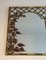 Decorative Faux Bamboo Gilt Wood Mirror with Printed Floral Decor, 1970s 2