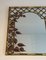 Decorative Faux Bamboo Gilt Wood Mirror with Printed Floral Decor, 1970s, Image 2