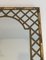 Decorative Faux Bamboo Gilt Wood Mirror with Printed Floral Decor, 1970s 5