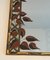 Decorative Faux Bamboo Gilt Wood Mirror with Printed Floral Decor, 1970s 4