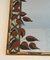 Dekorativer Spiegel mit vergoldetem Holzrahmen in Bambus-Optik mit floralem Dekor, 1970er 4