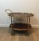 French Neoclassical Style Brass & Mahogany Trolley with Removable Trays, 1940s 1