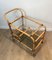 French Rattan Drinks Trolley with Leather Links, 1950s 3