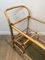 French Rattan Drinks Trolley with Leather Links, 1950s 4