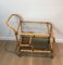 French Rattan Drinks Trolley with Leather Links, 1950s 2