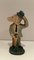 Figurine Anthropomorphe en Plâtre Représentant un Chien avec Chapeau et Parapluie, 1940s 2