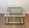 French Chrome & Brass Design Side Table, 1970s, Image 1