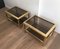 Large Brass & Smoked Glass Side Tables, 1970s, Set of 2 3