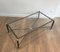 French Neoclassical Style Gun Metal & Brass Coffee Table with Glass Top by Guy Lefevre for Maison Jansen, 1970s, Image 3