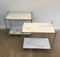 Silvered Side Tables with Marble Tops, France, 1940s, Set of 2 4