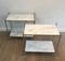 Silvered Side Tables with Marble Tops, France, 1940s, Set of 2, Image 4