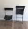 Leather and Metal Chairs, 1950s, Set of 2 4