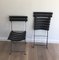 Stühle aus Leder & Metall, 1950er, 2er Set 4