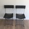 Leather and Metal Chairs, 1950s, Set of 2 3