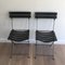 Stühle aus Leder & Metall, 1950er, 2er Set 3