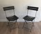 Leather and Metal Chairs, 1950s, Set of 2 2