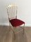 Brass and Fabric Chair from Chiavari, 1940s, Image 1