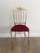 Brass and Fabric Chair from Chiavari, 1940s, Image 4