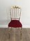 Brass and Fabric Chair from Chiavari, 1940s, Image 3