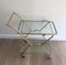 Italian Brass and Engraved Glass Drinks Trolley, 1950s, Image 3
