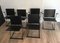 Lacquered Metal and Leather Armchairs and Chairs, 1970s, Set of 4 3