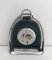 Reloj de cuero y cromo atribuido a Jacques Adnet, Francia, años 50, Imagen 4