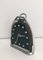 Reloj de cuero y cromo atribuido a Jacques Adnet, Francia, años 50, Imagen 3