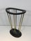 Ebonised Wood and Brass Umbrella Stand by Jacques Adnet, France, 1950s 3