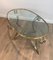 Neo-Classical Oval Brushed Steel and Brass Coffee Table, 1970s 2