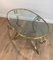 Neo-Classical Oval Brushed Steel and Brass Coffee Table, 1970s, Image 2