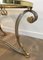 Neo-Classical Oval Brushed Steel and Brass Coffee Table, 1970s, Image 6