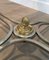 Neo-Classical Oval Brushed Steel and Brass Coffee Table, 1970s, Image 7