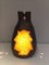 Lámpara de cerámica y vidrio amarillo, años 70, Imagen 3