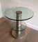 Brushed Metal and Glass Round Occasional Table, 1960s 4