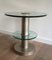 Brushed Metal and Glass Round Occasional Table, 1960s, Image 3