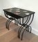 French Ceramic and Black Iron Nesting Tables, 1950s 7