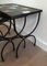 French Ceramic and Black Iron Nesting Tables, 1950s 8