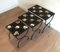 Tavolini ad incastro in ceramica nera e ferro, Francia, anni '50, Immagine 2