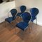 Verchromte und blau lackierte Stühle aus perforiertem Metall, 1980er, 4er Set 2