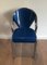 Chrome and Blue Lacquered Perforated Metal Chairs, 1980s, Set of 4 8