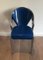 Chrome and Blue Lacquered Perforated Metal Chairs, 1980s, Set of 4, Image 8